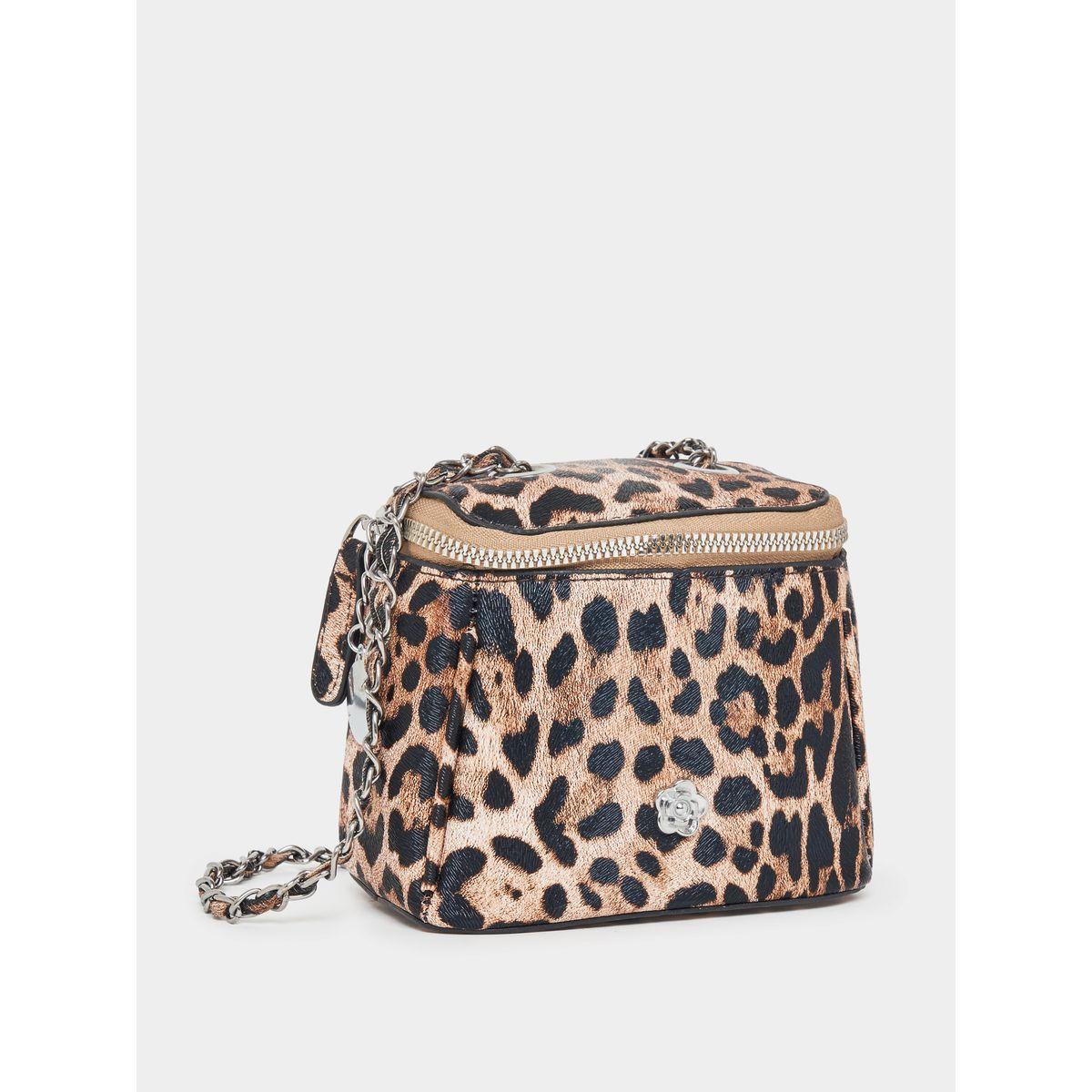 Styli Leopard Print Crossbody Bag with Chain Strap-women-bagsandwallets-handbags-image-1