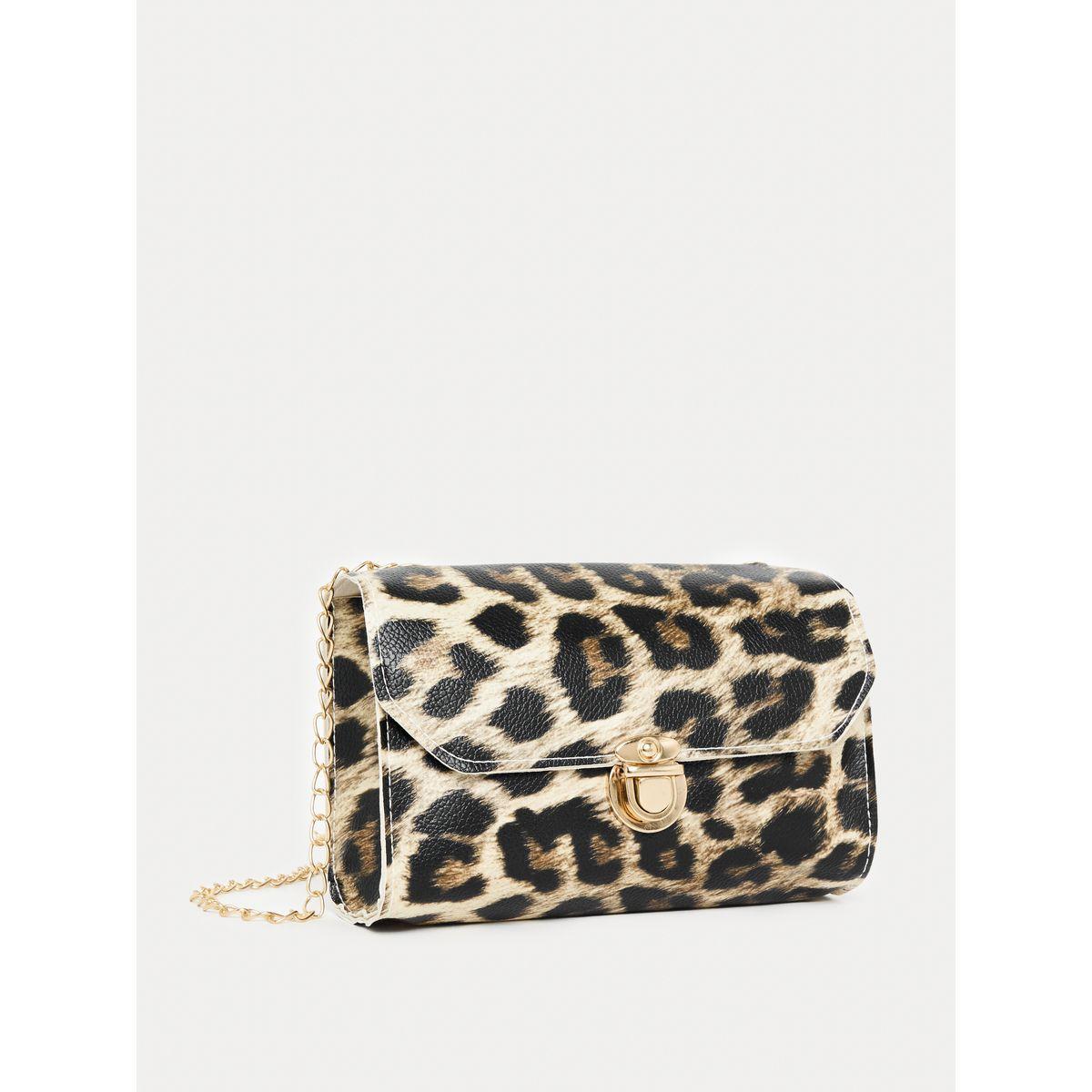 Styli Leopard Print Shoulder Bag with Push Lock-women-bagsandwallets-handbags-image-1