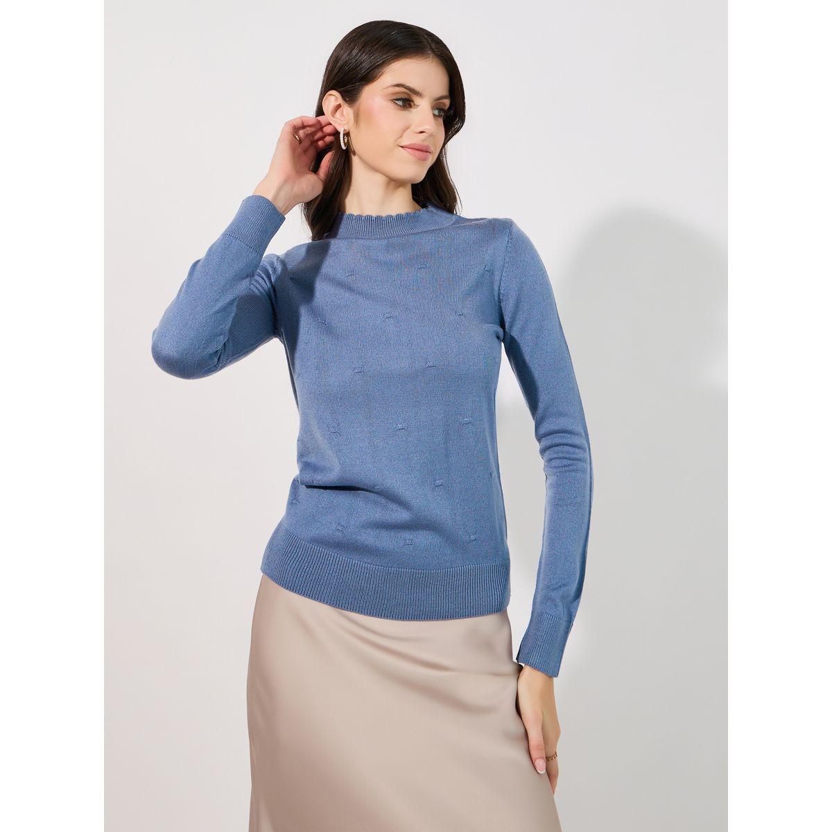 Styli Slim Fit Regular Length Textured Knit Sweater-women-clothing-cardigansandjumpers-jumpers-image-1