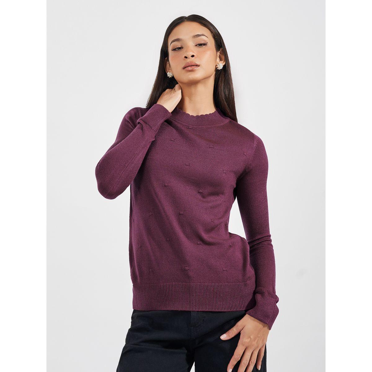 سويتر محبوك بقصة سليم فت-women-winterwear-cardigansandjumpers-jumpers-image-1