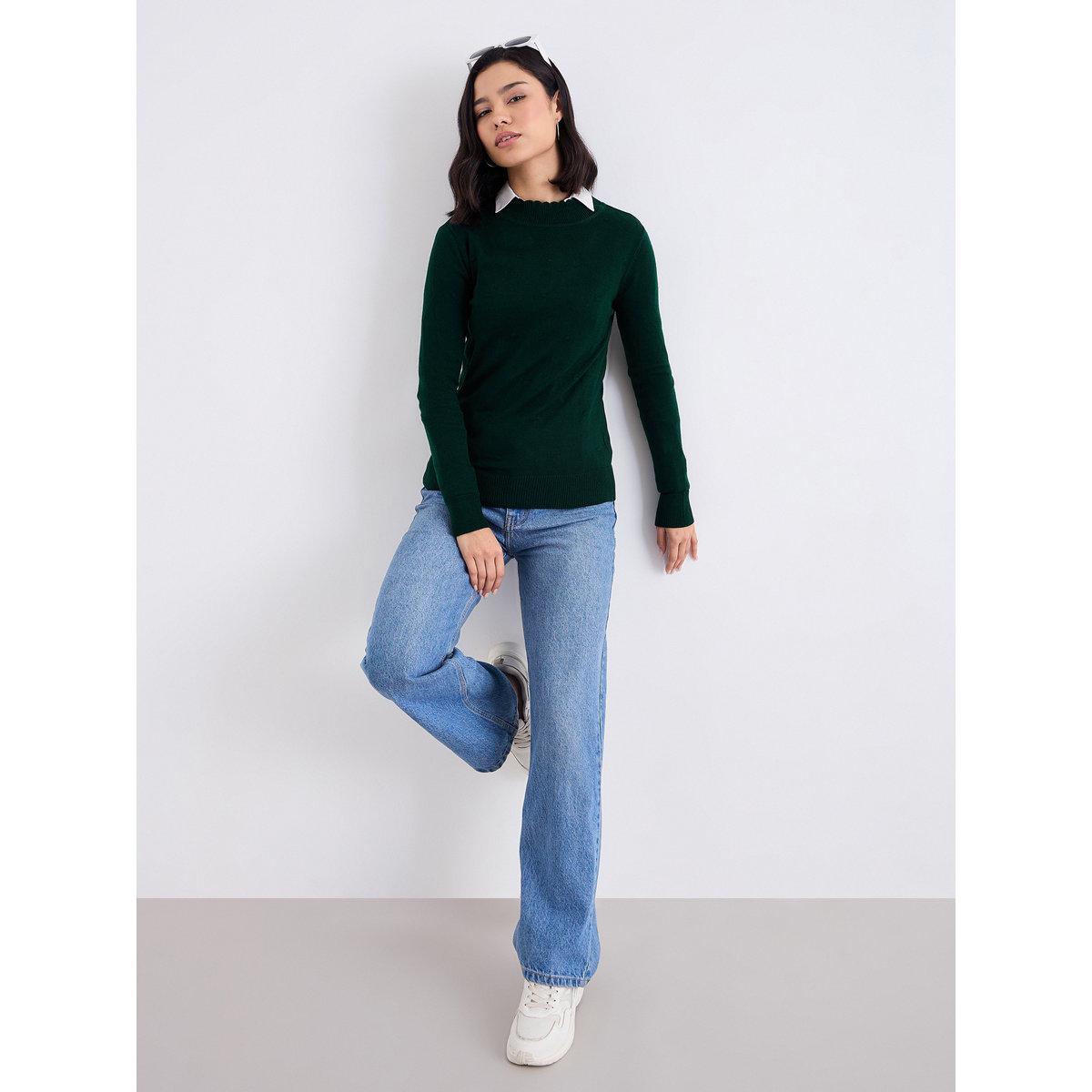 Styli Slim Fit Regular Length Textured Knit Sweater-women-winterwear-cardigansandjumpers-jumpers-image-1