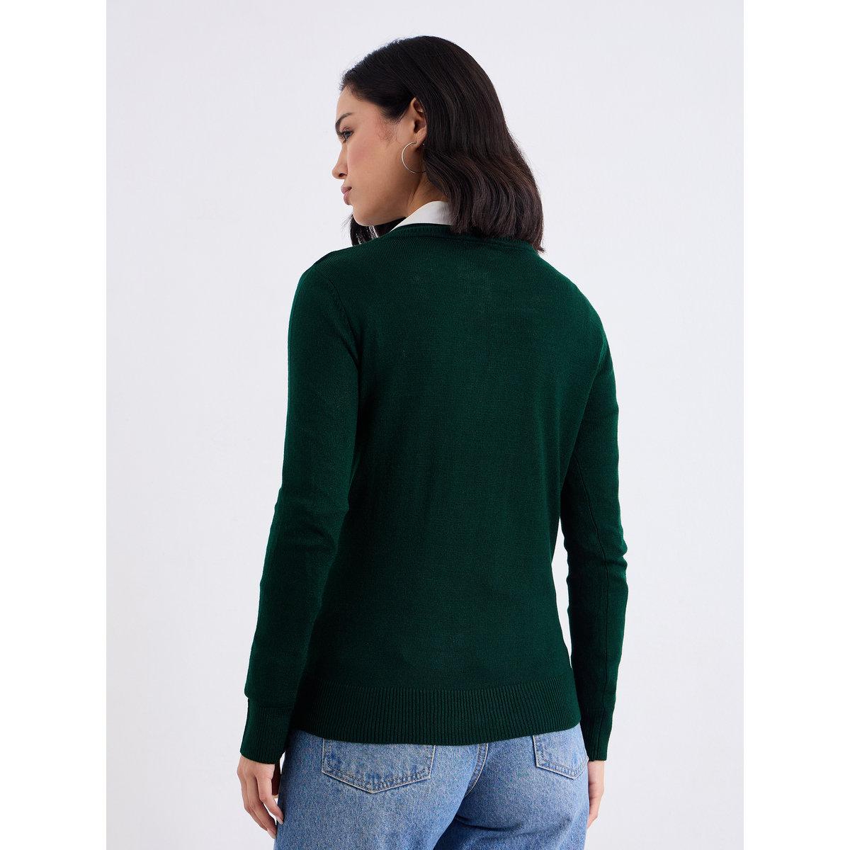 Styli Slim Fit Regular Length Textured Knit Sweater-women-winterwear-cardigansandjumpers-jumpers-image-4