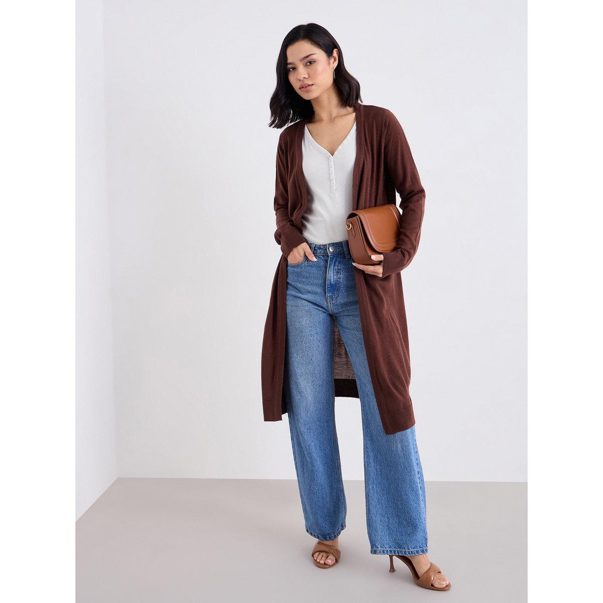 كارديغان طويل بقصة عادية-women-winterwear-cardigansandjumpers-jumpers-image-1