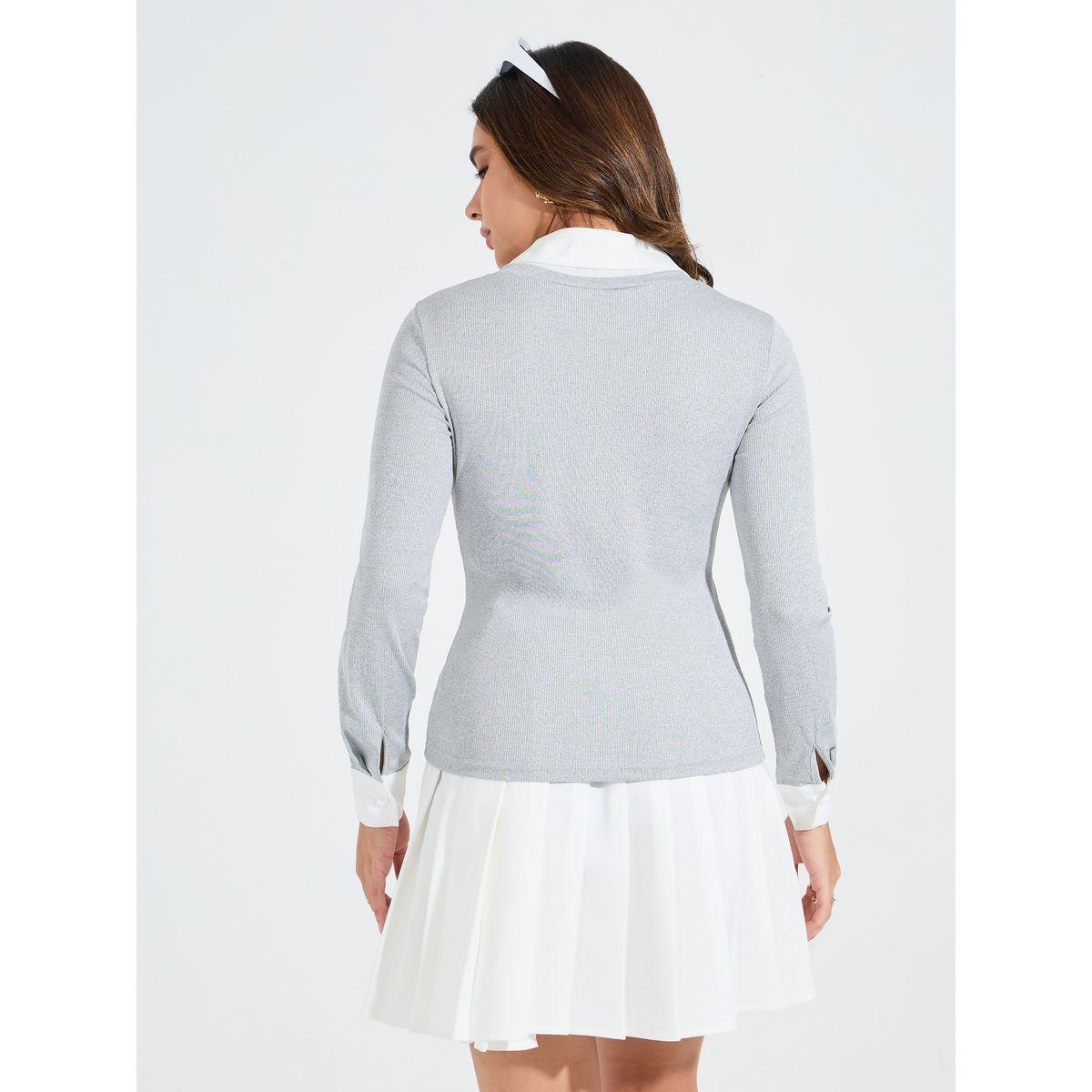 Styli Elevate Rib Regular Fit Contrast Long Sleeve T-Shirt-women-clothing-tshirts-image-5