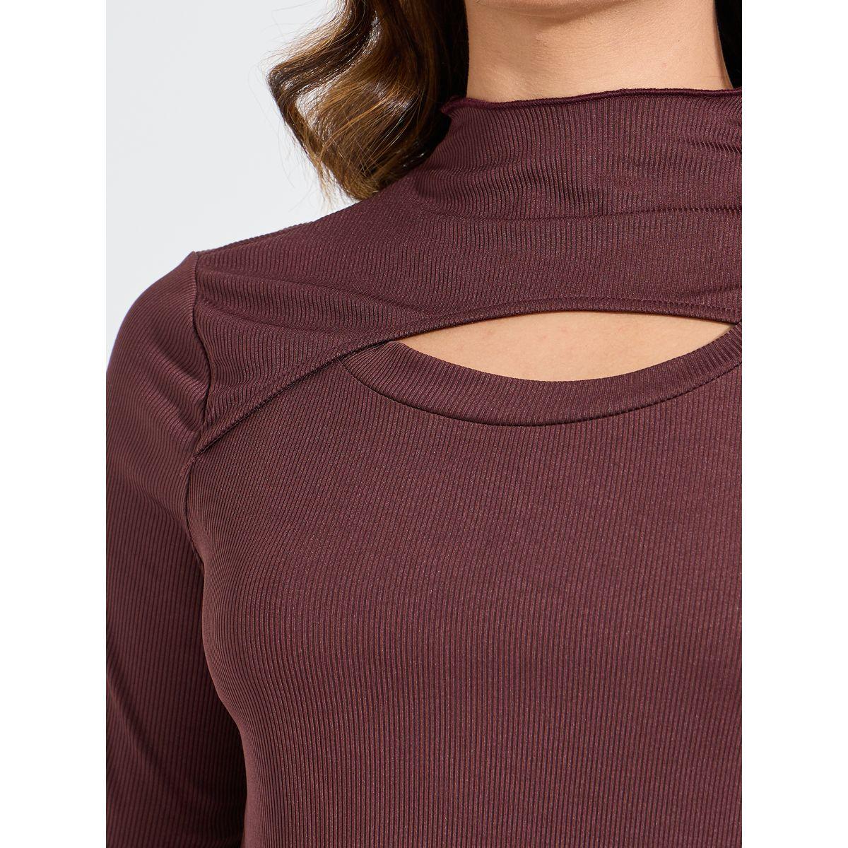 بلوزة محبوكة بنمط مضلع مع اكمام قصيرة-women-clothing-shirtsandblouses-blouses-image-4