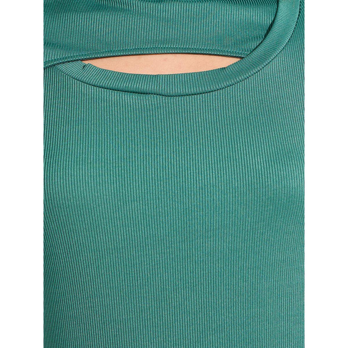 بلوزة محبوكة بتفاصيل مضلعة مع ياقة بفتحة-women-clothing-tshirts-image-3