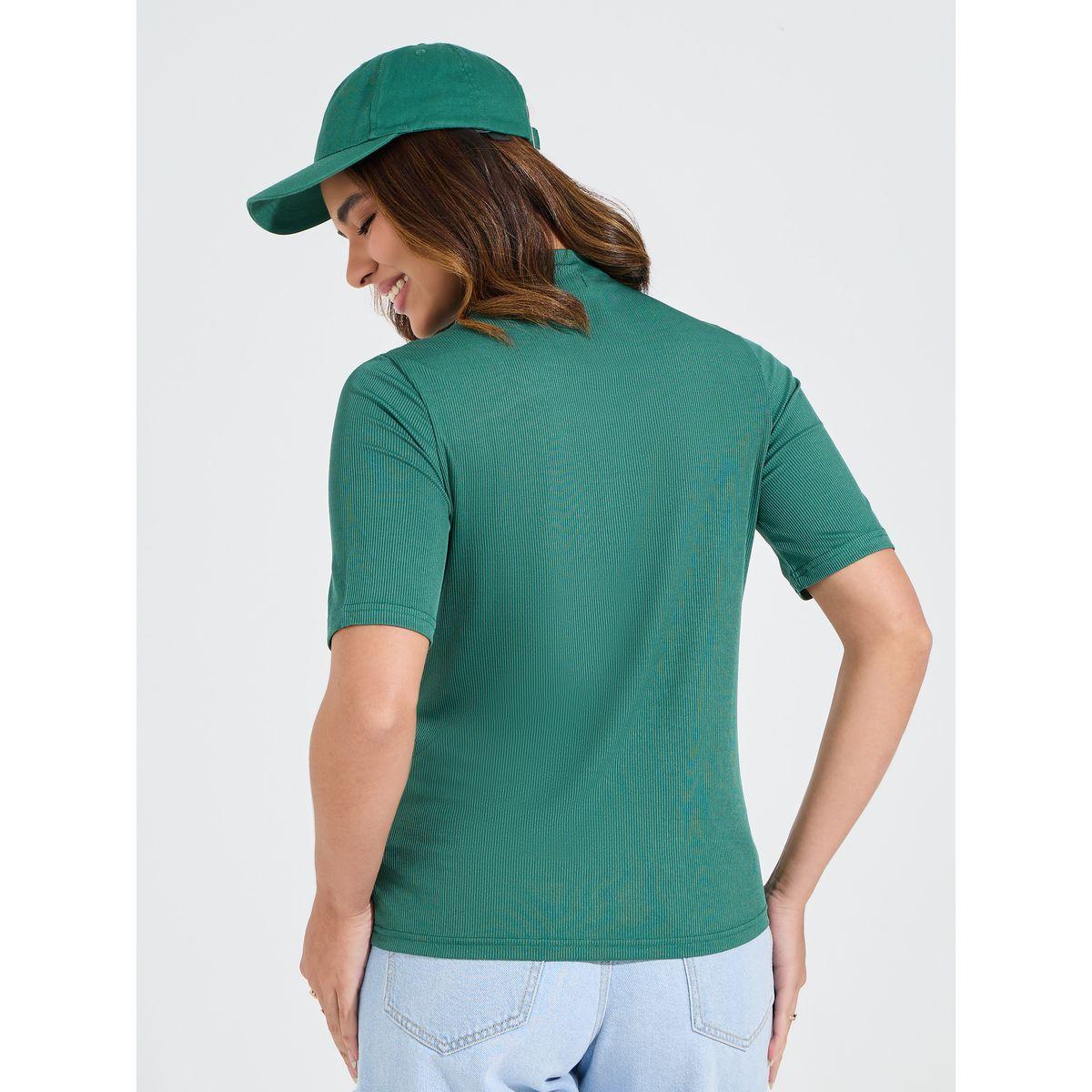 بلوزة محبوكة بتفاصيل مضلعة مع ياقة بفتحة-women-clothing-tshirts-image-5