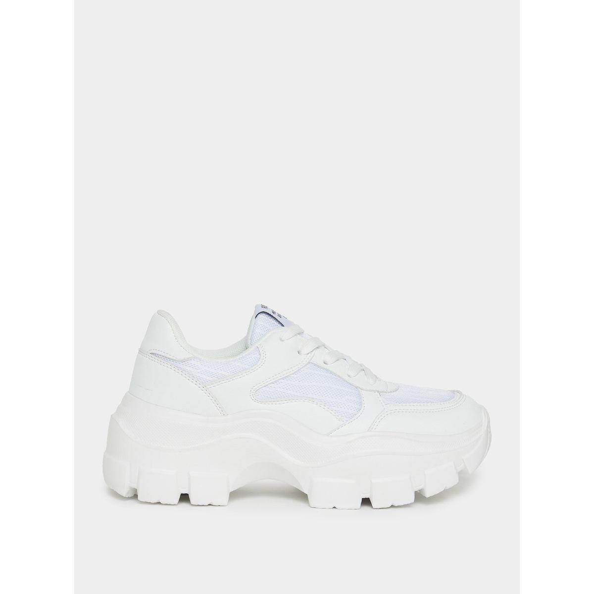 Styli Mesh Upper Lace Up Chunky Sneakers-women-shoes-sneakers-image-2