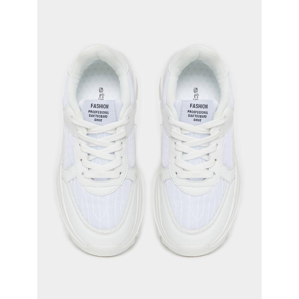 Styli Mesh Upper Lace Up Chunky Sneakers-women-shoes-sneakers-image-6