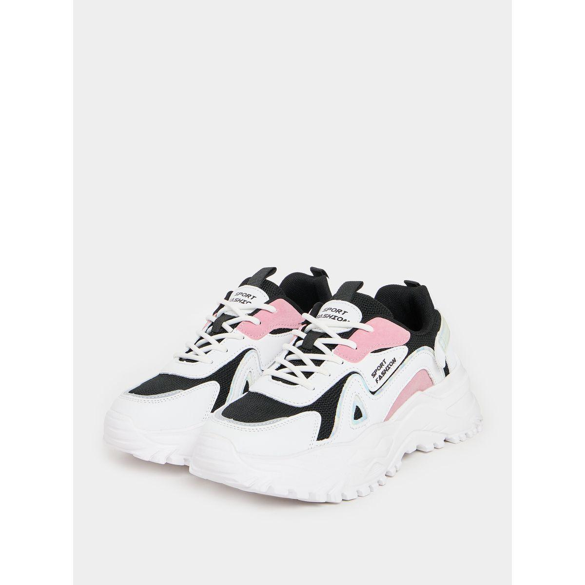 Styli Textured Lace-Up Chunky Sneakers-women-shoes-sneakers-image-2