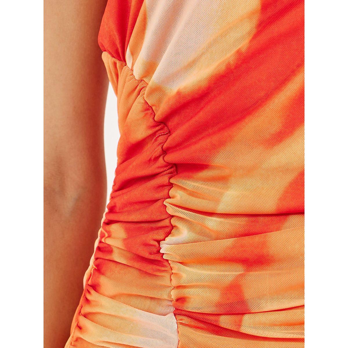 Styli Tie & Dye Print Gathered Bodycon Midi Dress-women-clothing-dresses-image-4