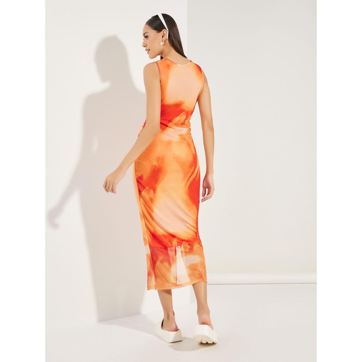 Styli Tie & Dye Print Gathered Bodycon Midi Dress-women-clothing-dresses-image-5