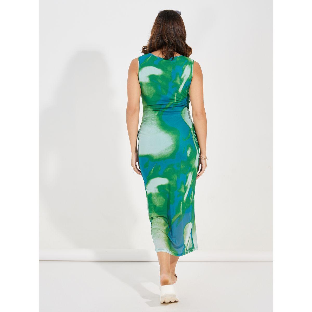Styli Tie & Dye Gathered Bodycon Midi Dress-women-clothing-dresses-image-4