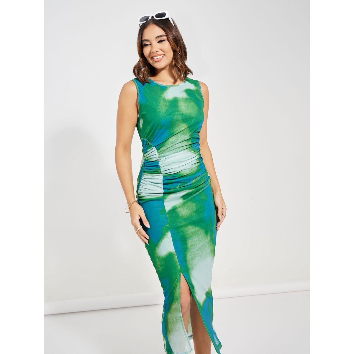 Styli Tie & Dye Gathered Bodycon Midi Dress-women-clothing-dresses-image-6