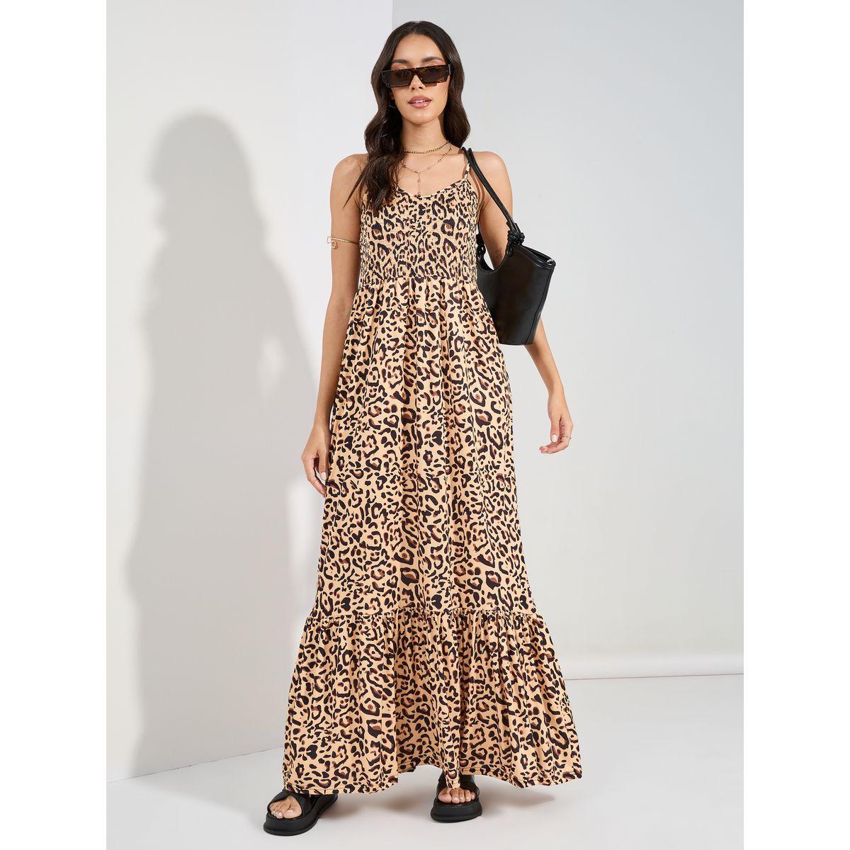 Styli Animal Print Strappy A-line Maxi Dress-women-clothing-dresses-image-1