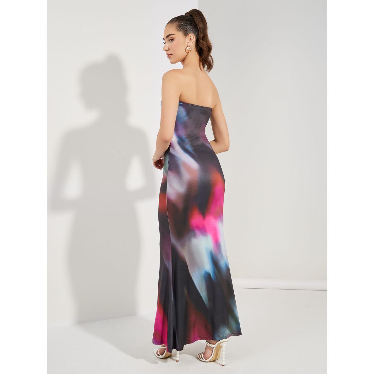 فستان طويل بياقة باندو وطبعة تاي داي-women-clothing-dresses-image-4