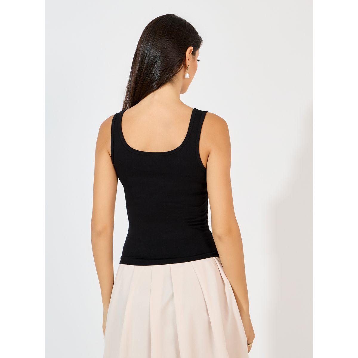 Styli Ribbon Detail Square Neck Fitted Tank-women-clothing-tshirts-image-4