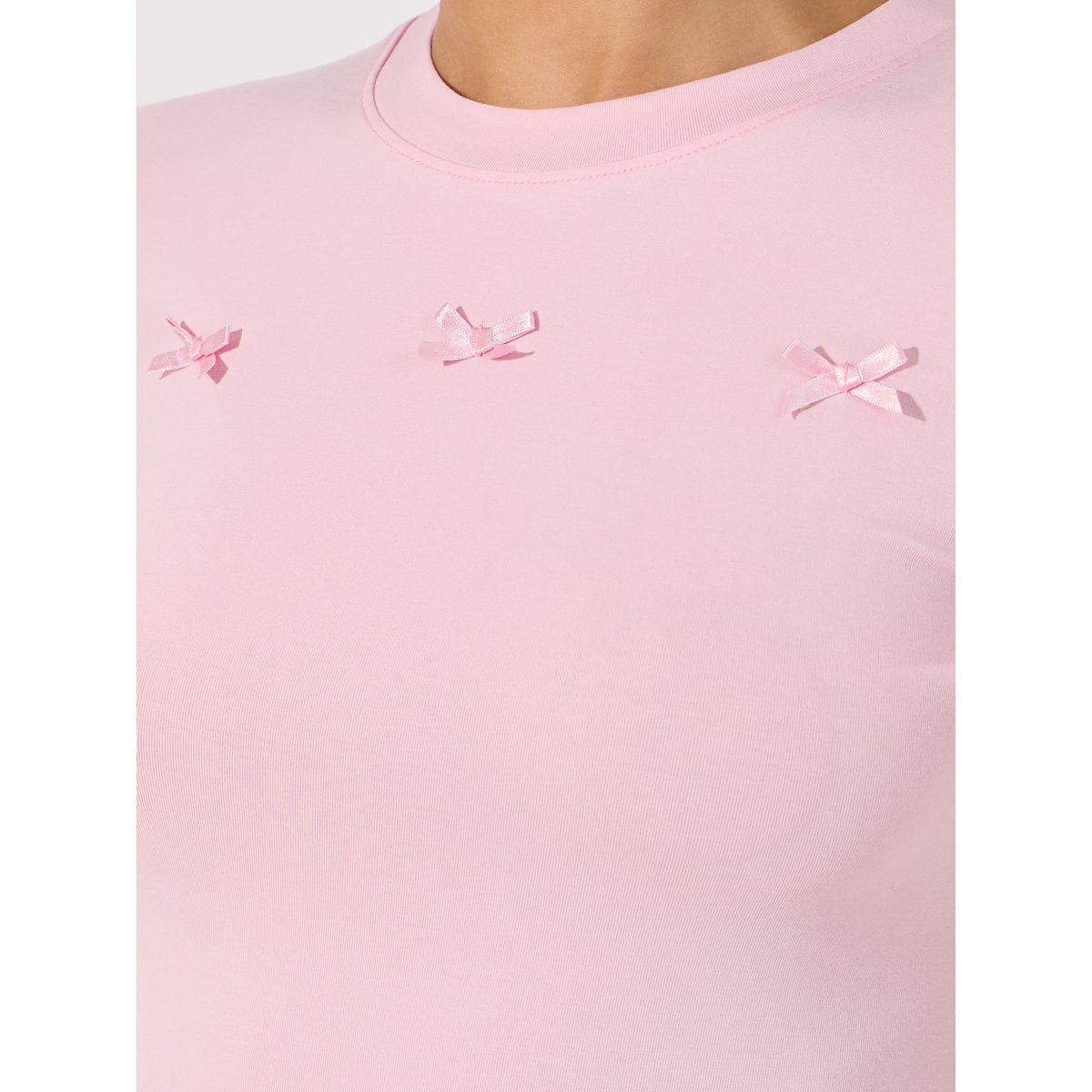 Styli Fitted Plain Round Neck Short Sleeve T-Shirt-women-clothing-tshirts-image-3
