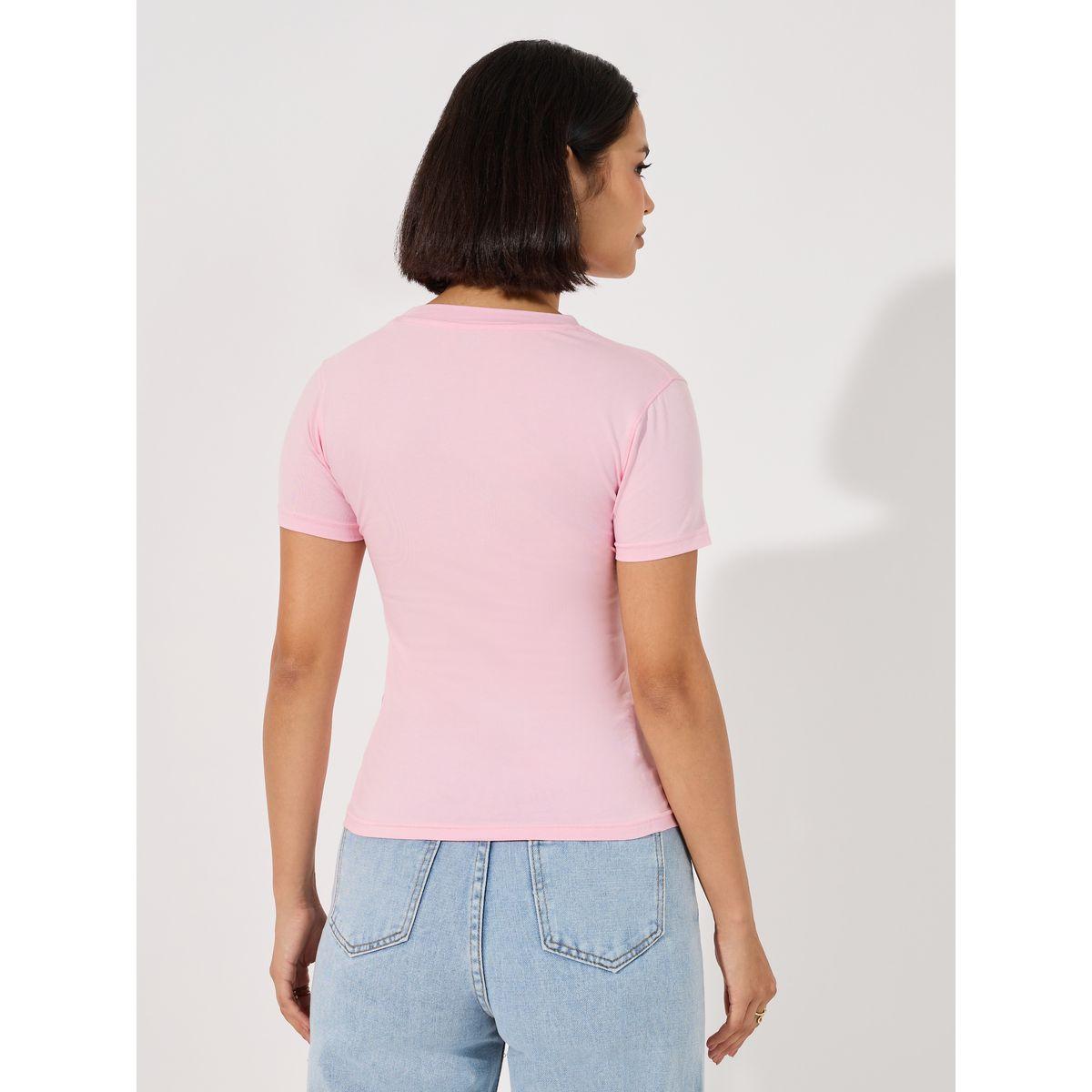 تيشيرت سادة بياقة دائرية وأكمام قصيرة-women-clothing-tshirts-image-4
