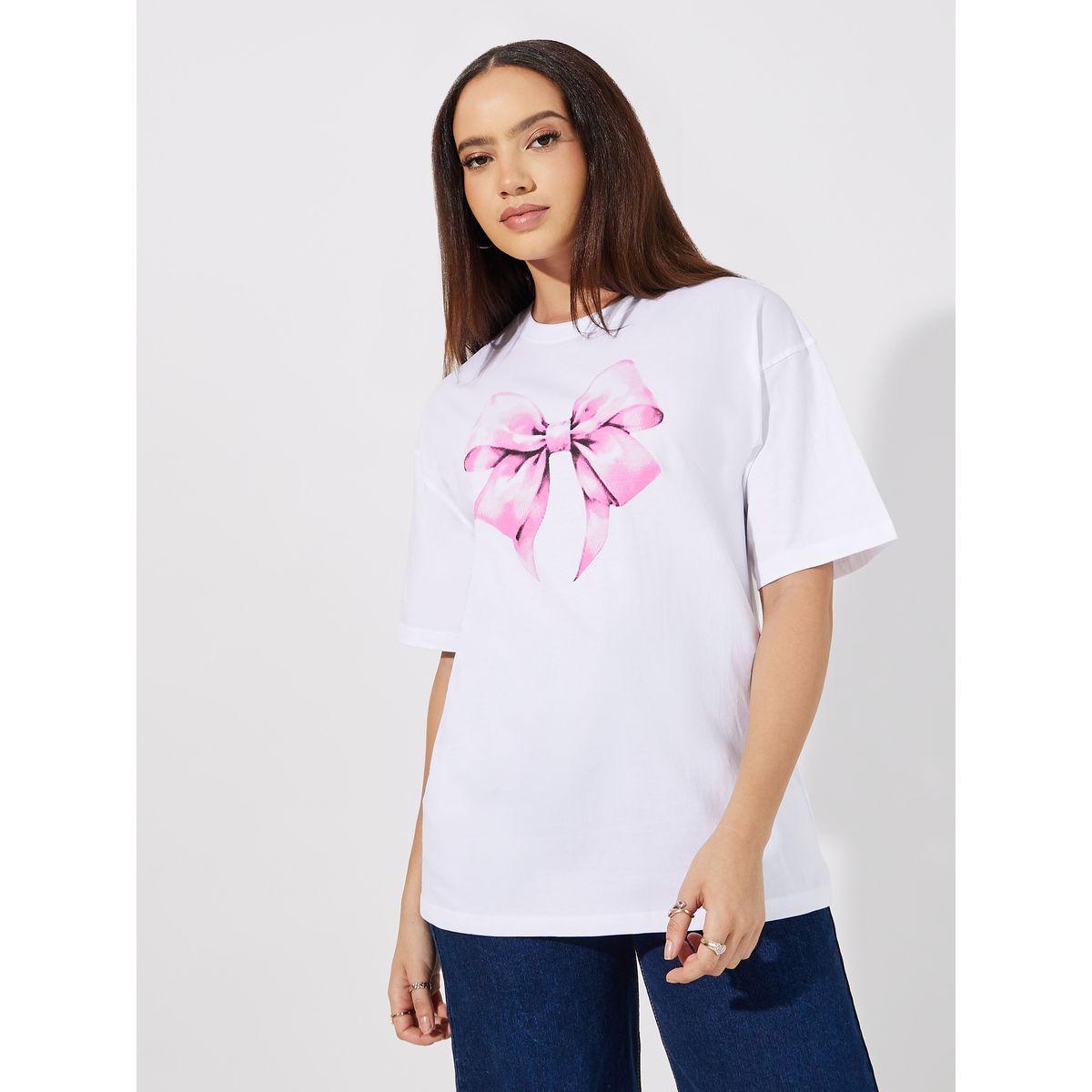 تيشيرت فضفاض مطبع بطبعة جرافيك-women-clothing-tshirts-image-5