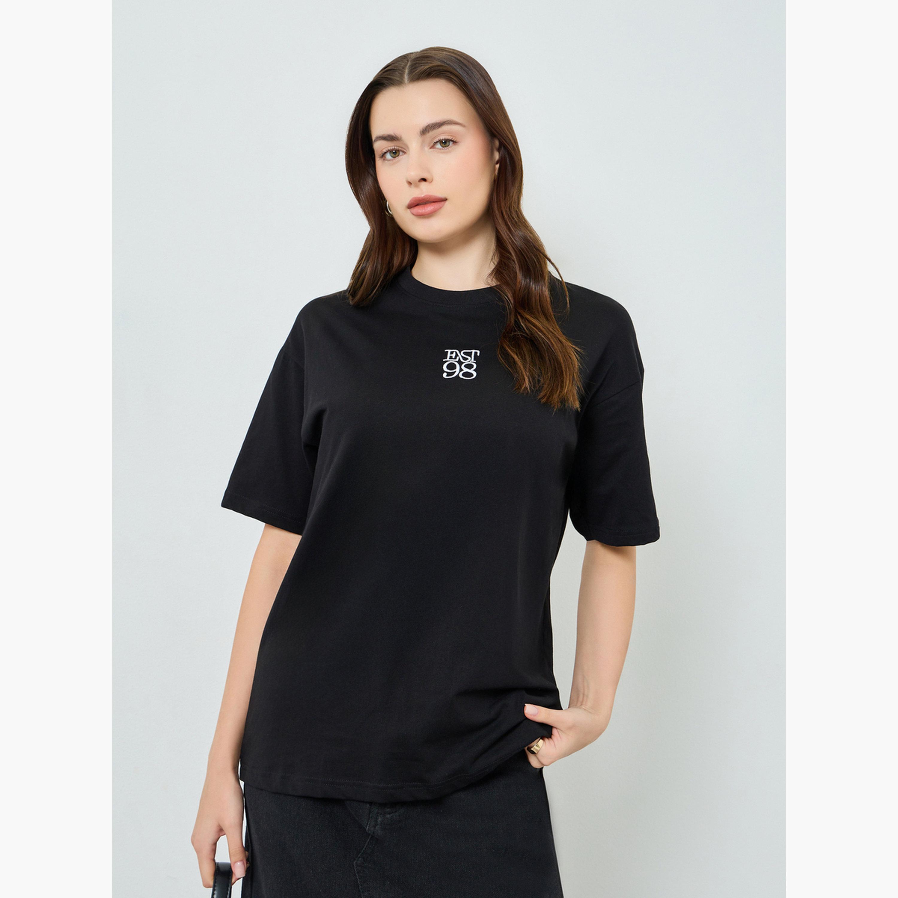 Styli Oversized Embroidered Cotton T-Shirt-women-clothing-tshirts-image-1