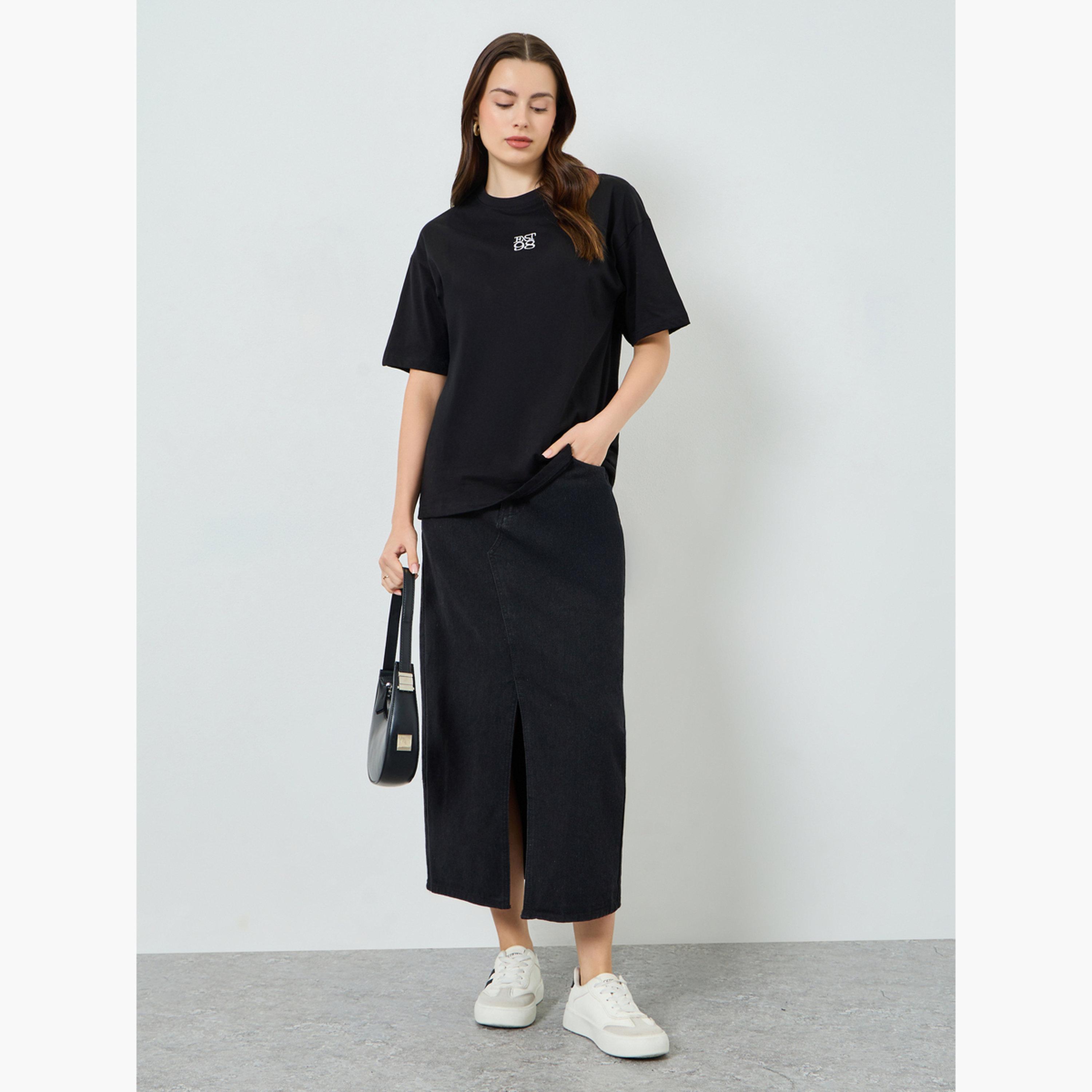 Styli Oversized Embroidered Cotton T-Shirt-women-clothing-tshirts-image-2