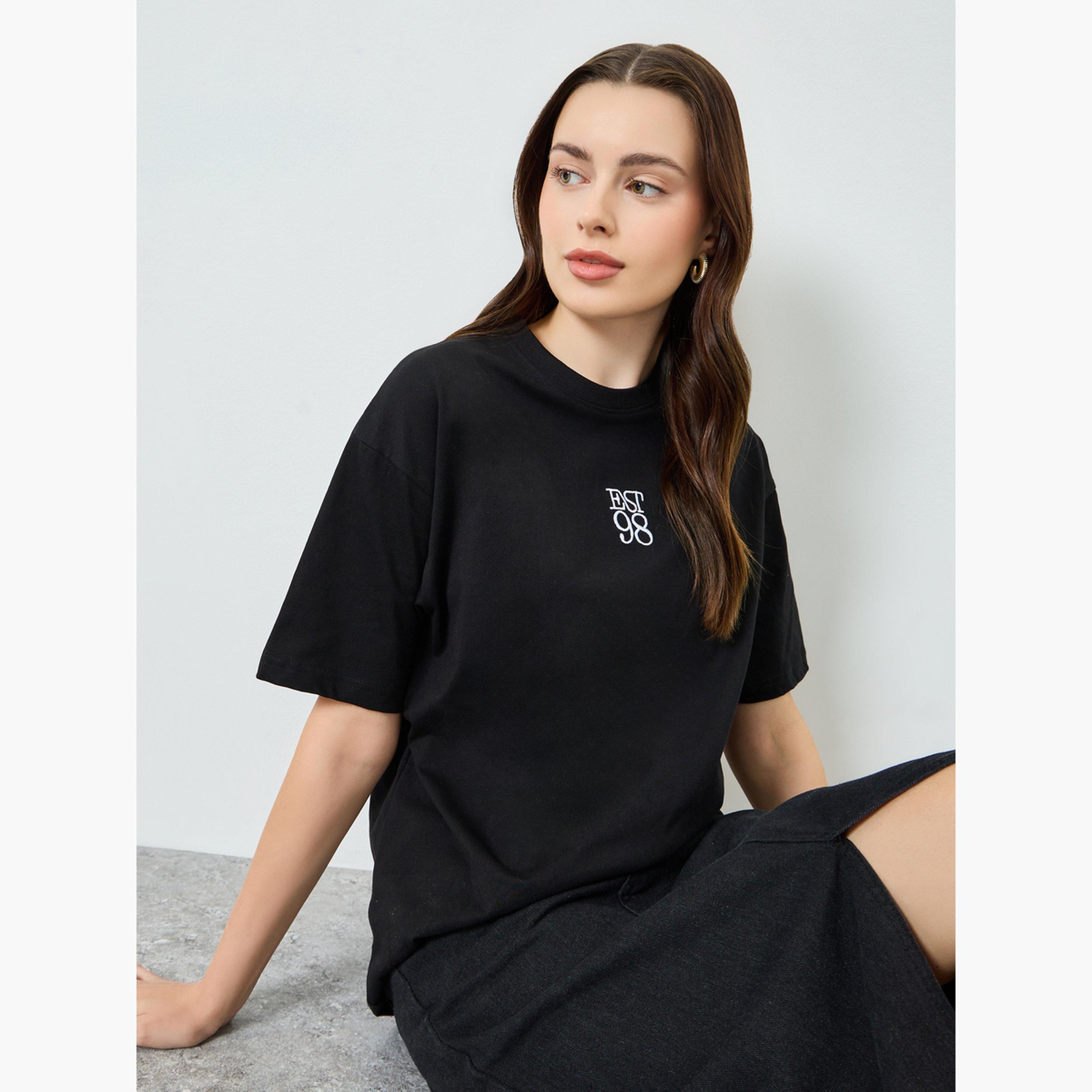 Styli Oversized Embroidered Cotton T-Shirt-women-clothing-tshirts-image-3