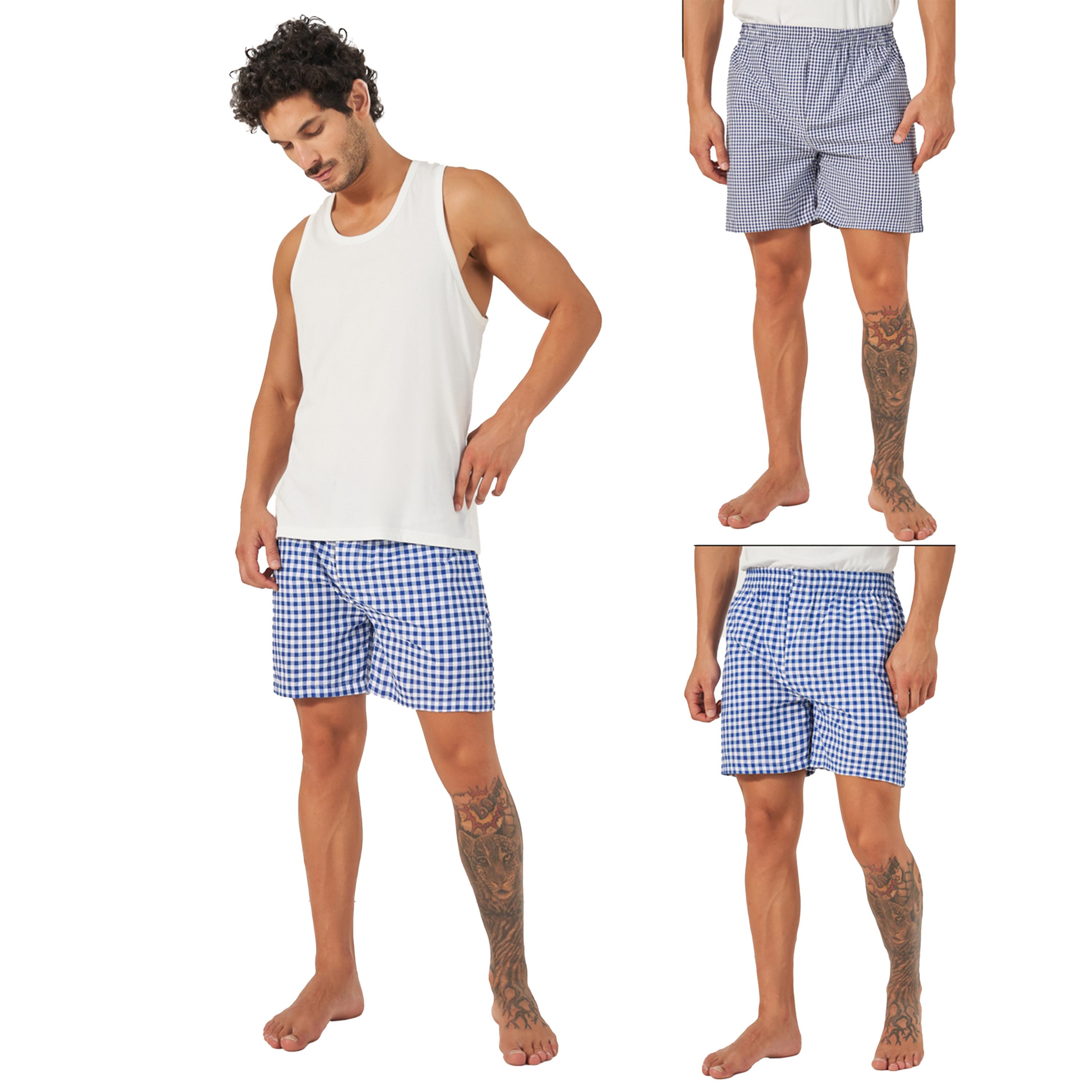 ستايلي - مجموعة من قطعتين - بوكسرات منسوجة متنوعة بنقشة مربعات-men-clothing-innerwear-underwear-image-1