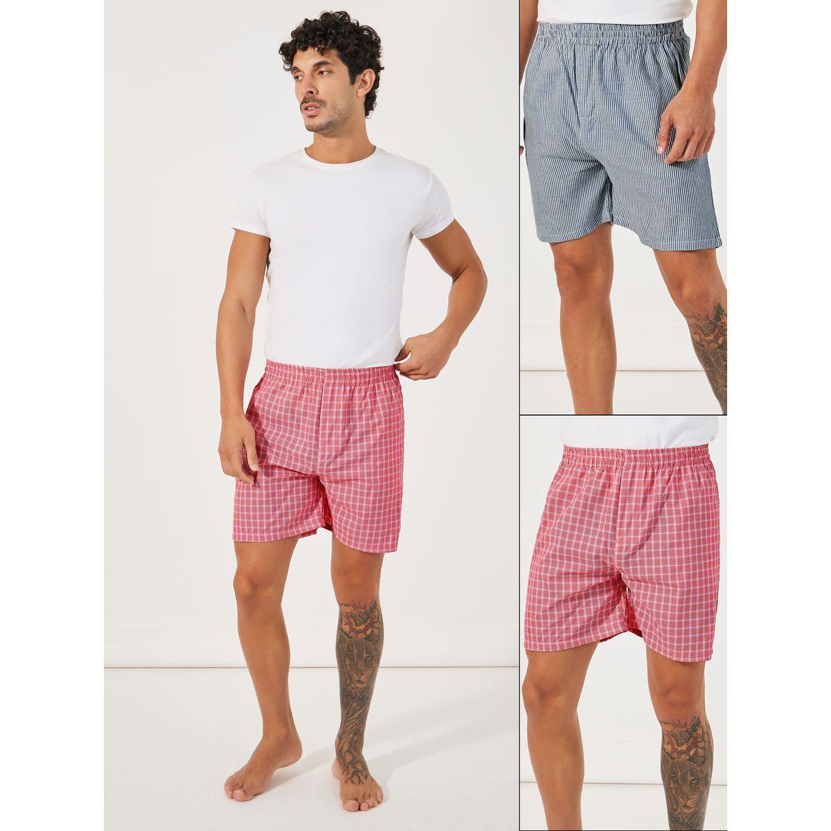 Styli Unwind Pack of 2 - Checked Assorted Woven Boxers-men-clothing-innerwear-underwear-image-1