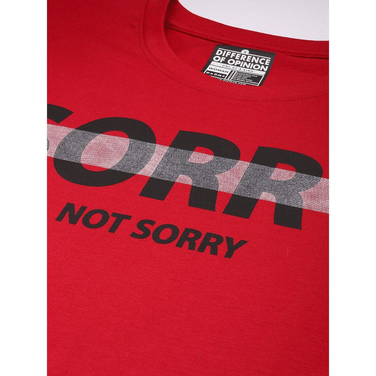 Difference of Opinion X Styli  Oversized Sorry Not Sorry Slogan Print T-Shirt-women-clothing-tshirts-image-2