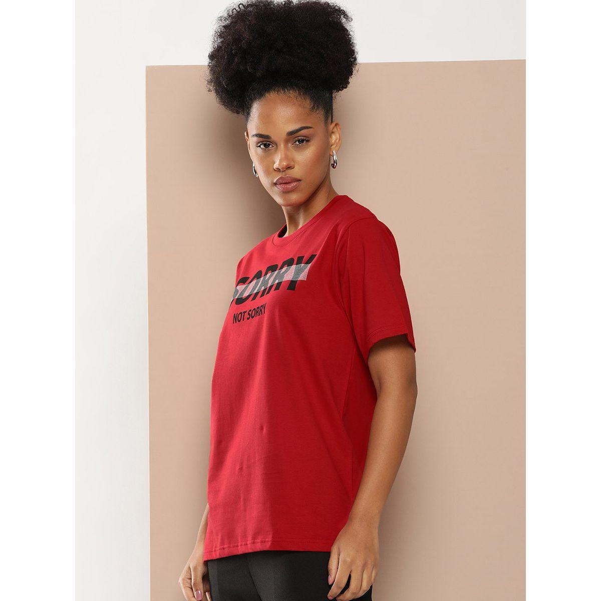 Difference of Opinion X Styli  Oversized Sorry Not Sorry Slogan Print T-Shirt-women-clothing-tshirts-image-3
