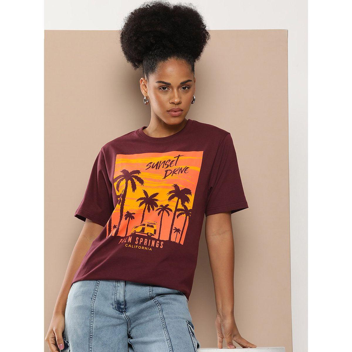 تيشيرت فضفاض مطبع بطبعة جرافيك ديفيرنس أوف أوبينيون × ستايلي-women-clothing-tshirts-image-1