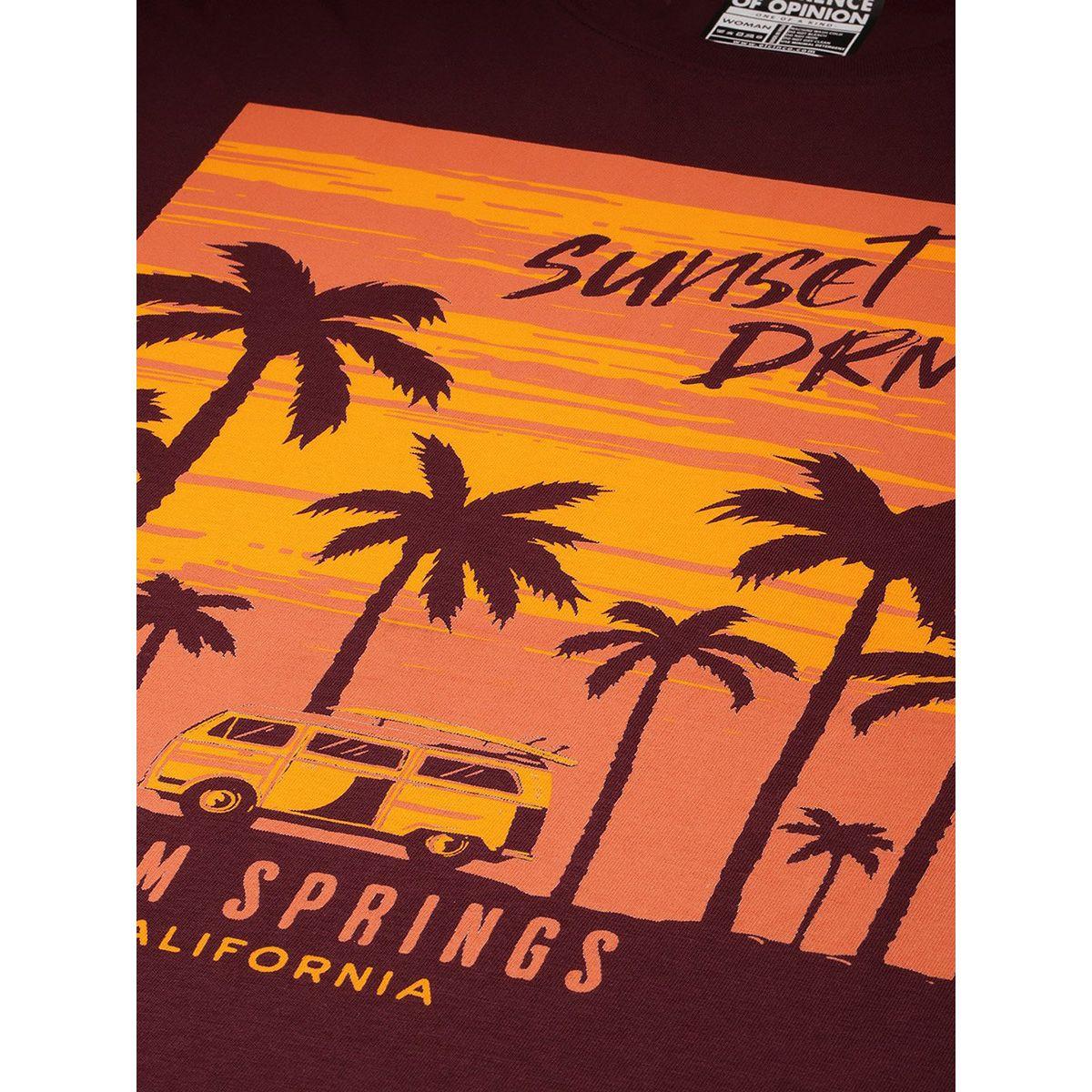 Difference of Opinion X Styli  Oversized Sunset Drive Graphic Print T-Shirt-women-clothing-tshirts-image-2