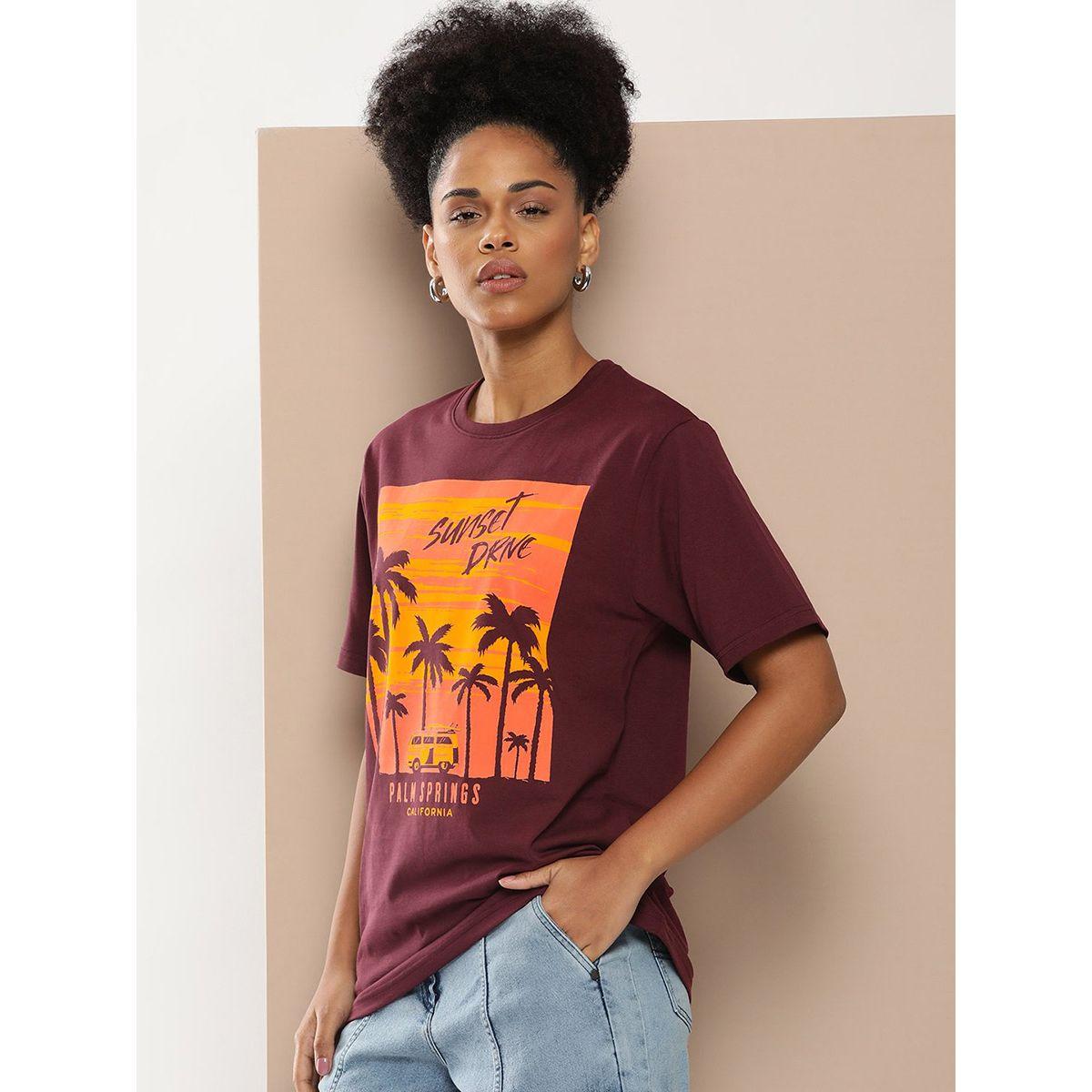 تيشيرت فضفاض مطبع بطبعة جرافيك ديفيرنس أوف أوبينيون × ستايلي-women-clothing-tshirts-image-3
