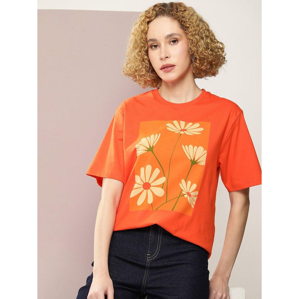 Dillinger X Styli  Oversized Flower Print Drop Shoulder T-Shirt-women-clothing-tshirts-image-1