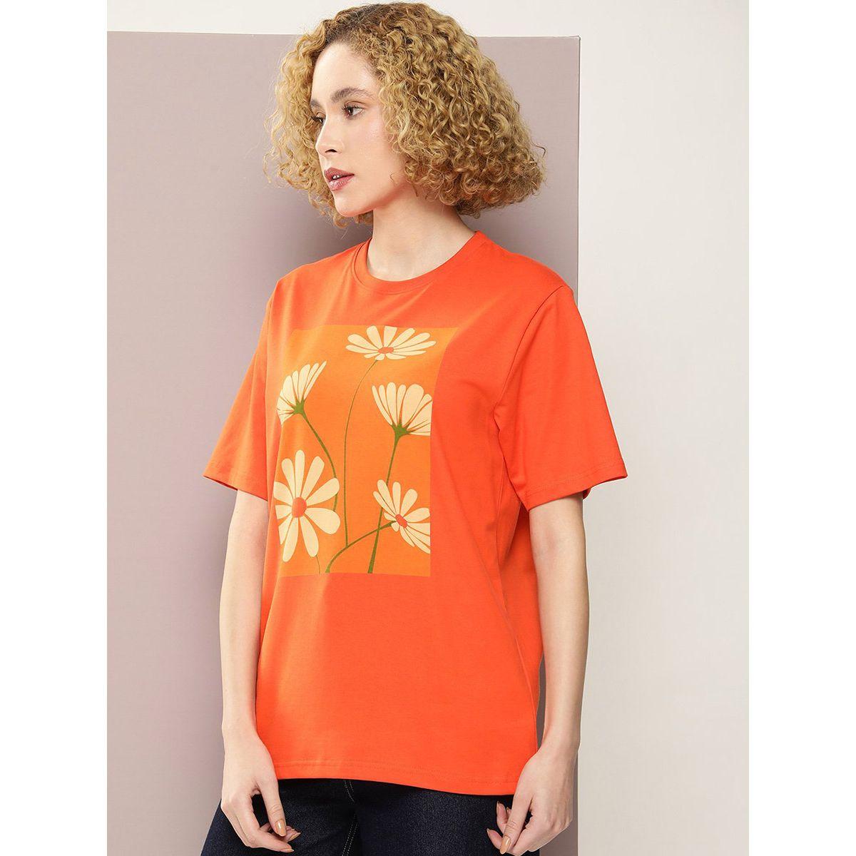 تيشيرت فضفاض باكتاف منخفضة واكمام قصيرة ديلينجر × ستايلي-women-clothing-tshirts-image-3