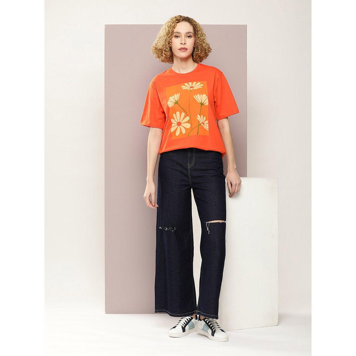 Dillinger X Styli  Oversized Flower Print Drop Shoulder T-Shirt-women-clothing-tshirts-image-5