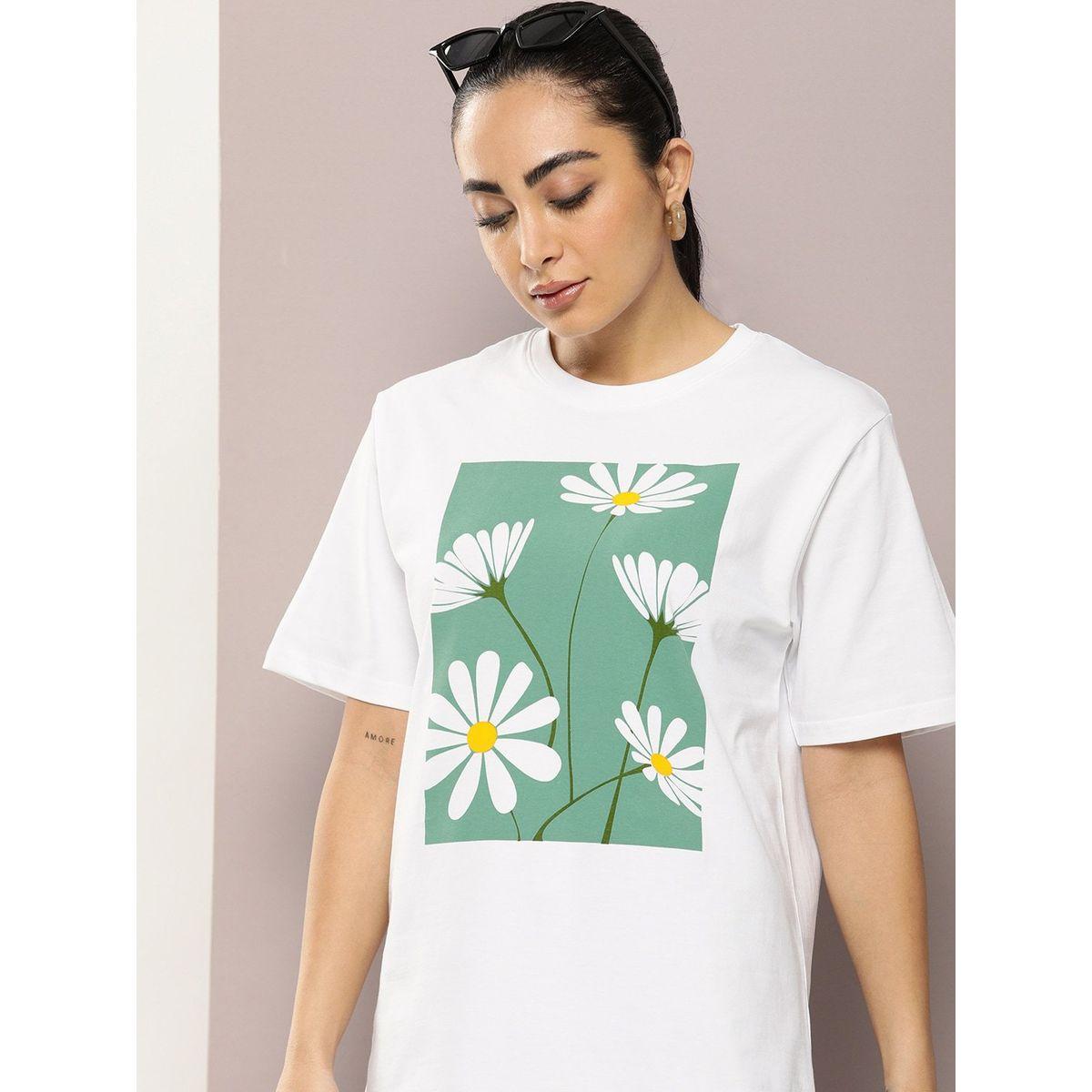 Dillinger X Styli  Oversized Flower Print Drop Shoulder T-Shirt-women-clothing-tshirts-image-1