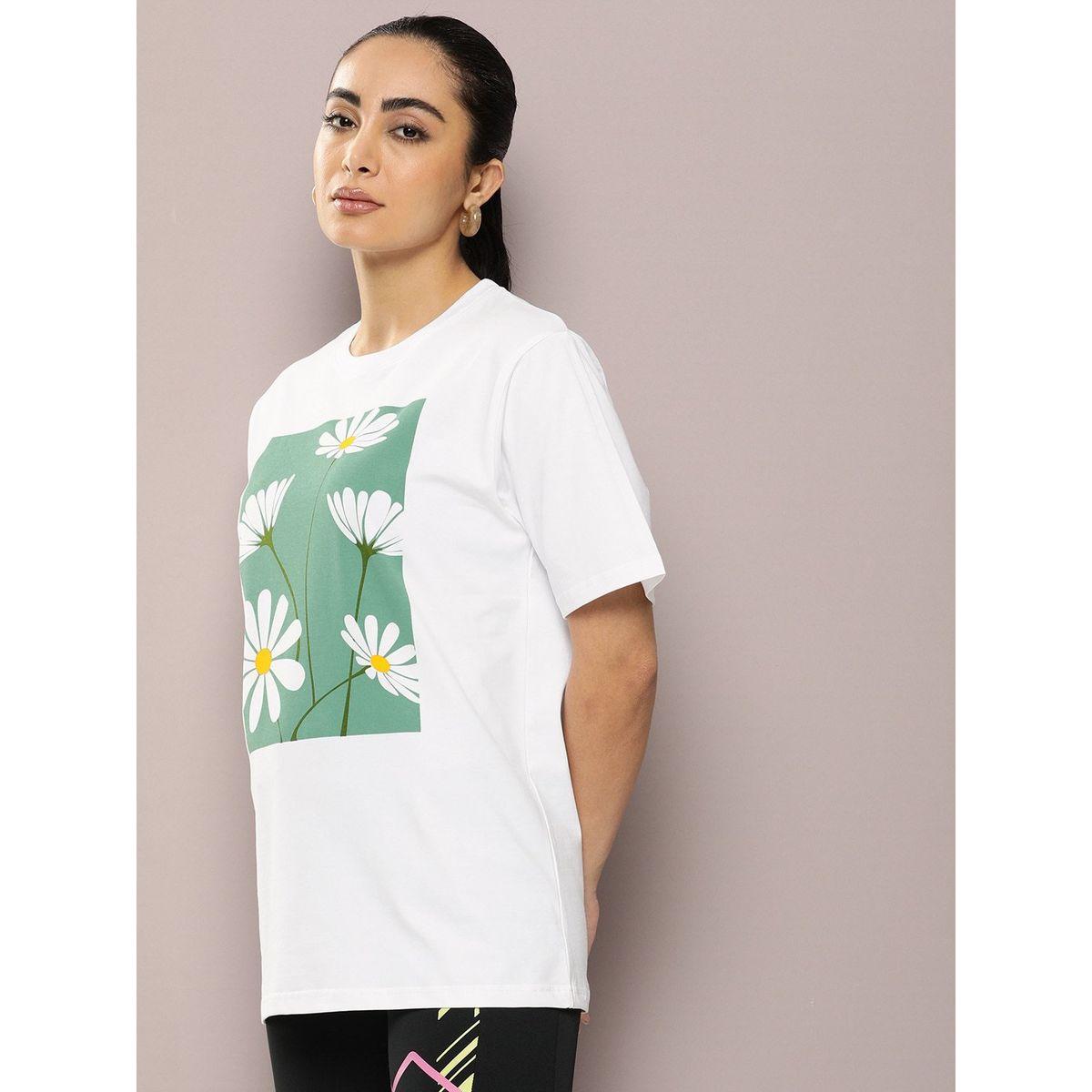 تيشيرت فضفاض بطبعة زهور واكتاف منخفضة ديلينجر × ستايلي-women-clothing-tshirts-image-3
