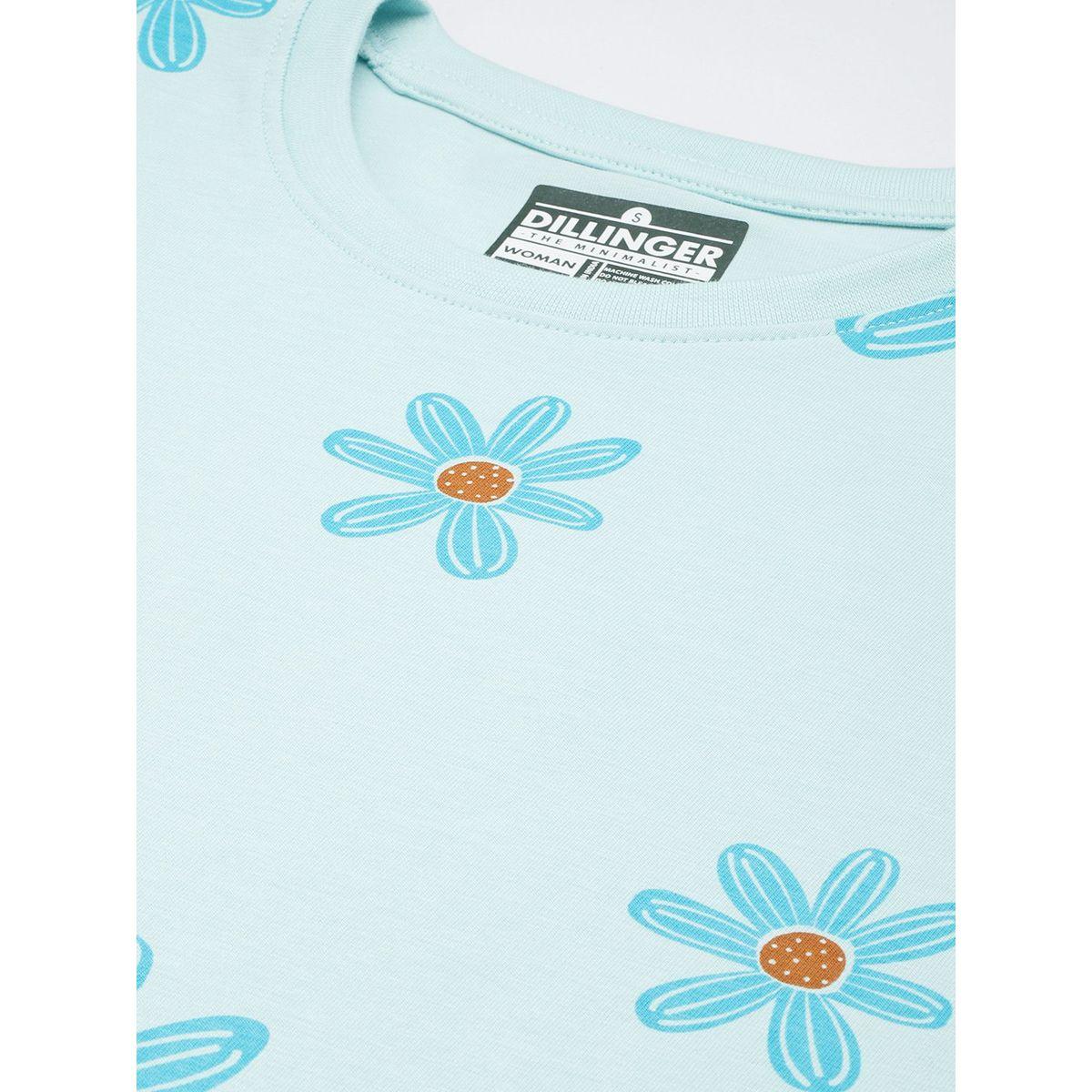 Dillinger X Styli  Oversized Flower Print Round Neck T-Shirt-women-clothing-tshirts-image-2