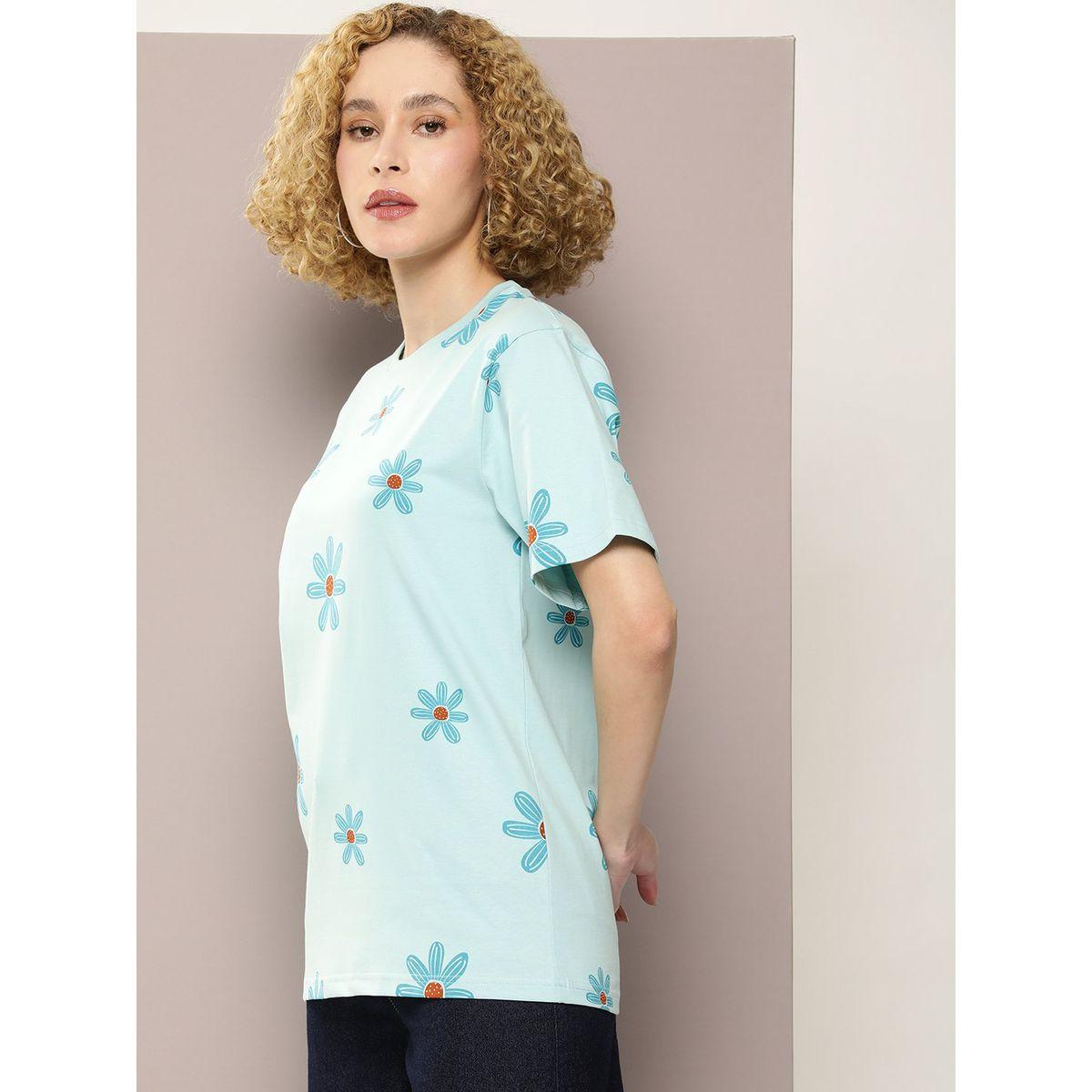 Dillinger X Styli  Oversized Flower Print Round Neck T-Shirt-women-clothing-tshirts-image-3