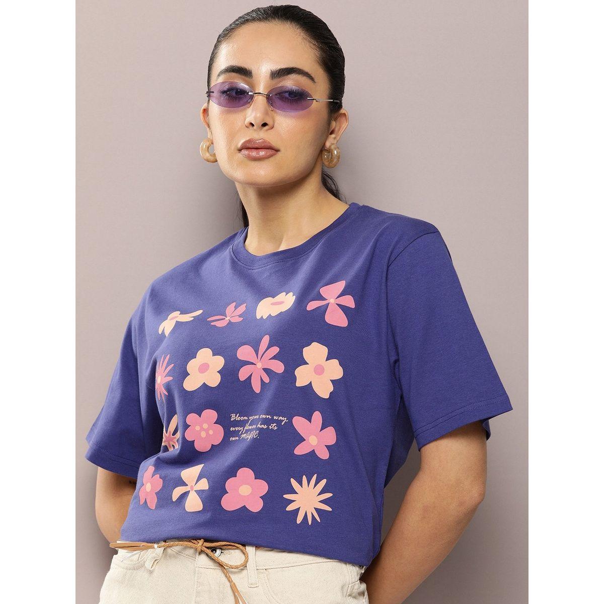 Dillinger X Styli  Oversized Flower Print Round Neck T-Shirt-women-clothing-tshirts-image-1