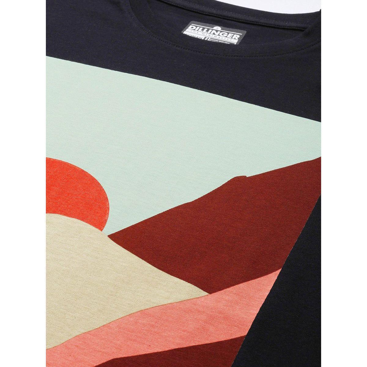 تيشيرت قطن فضفاض مطبع بطبعة جرافيك ديلينجر × ستايلي-women-clothing-tshirts-image-2