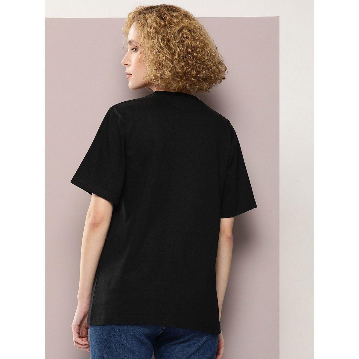 تيشيرت قطن فضفاض مطبع بطبعة جرافيك ديلينجر × ستايلي-women-clothing-tshirts-image-4