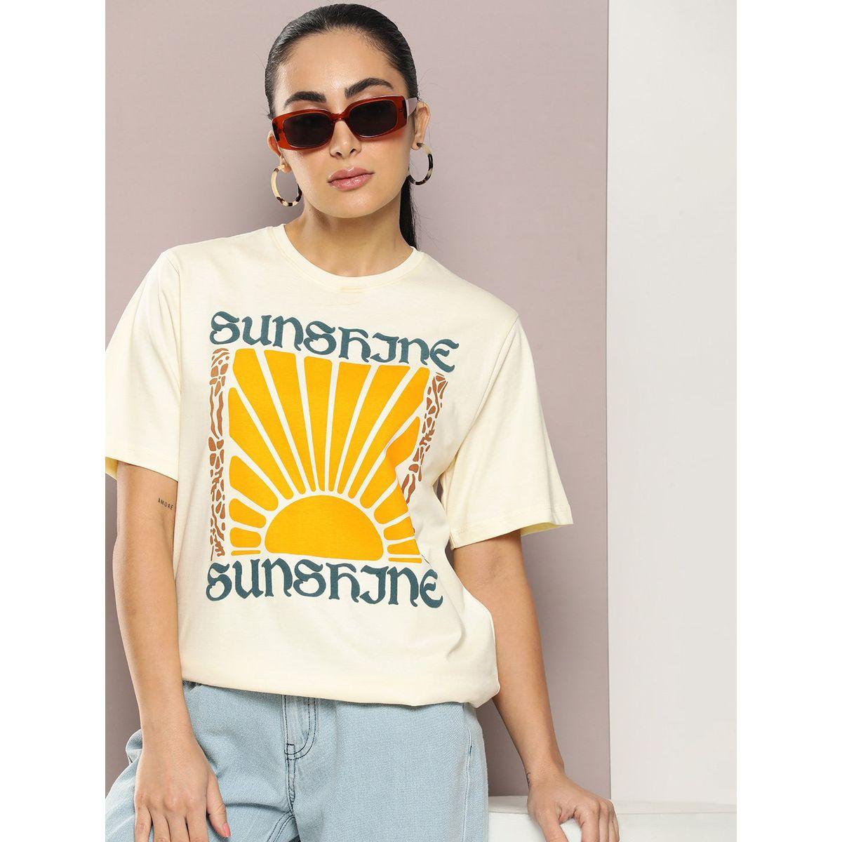 Dillinger X Styli  Oversized Sunshine Graphic Longline T-Shirt-women-clothing-tshirts-image-1