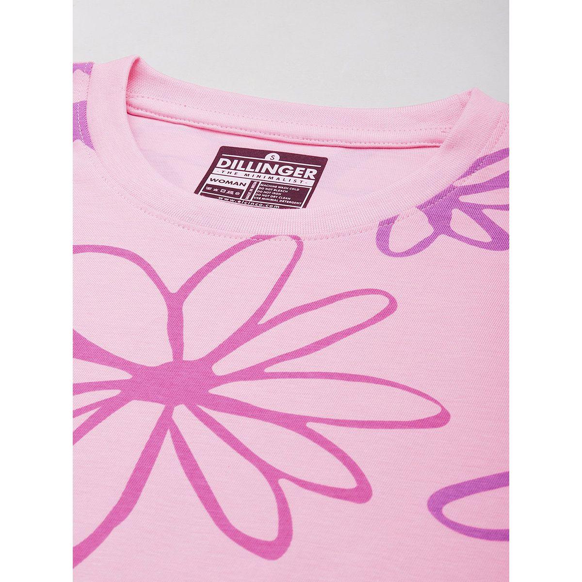 Dillinger X Styli  Oversized Flower Print Combed Cotton T-Shirt-women-clothing-tshirts-image-2