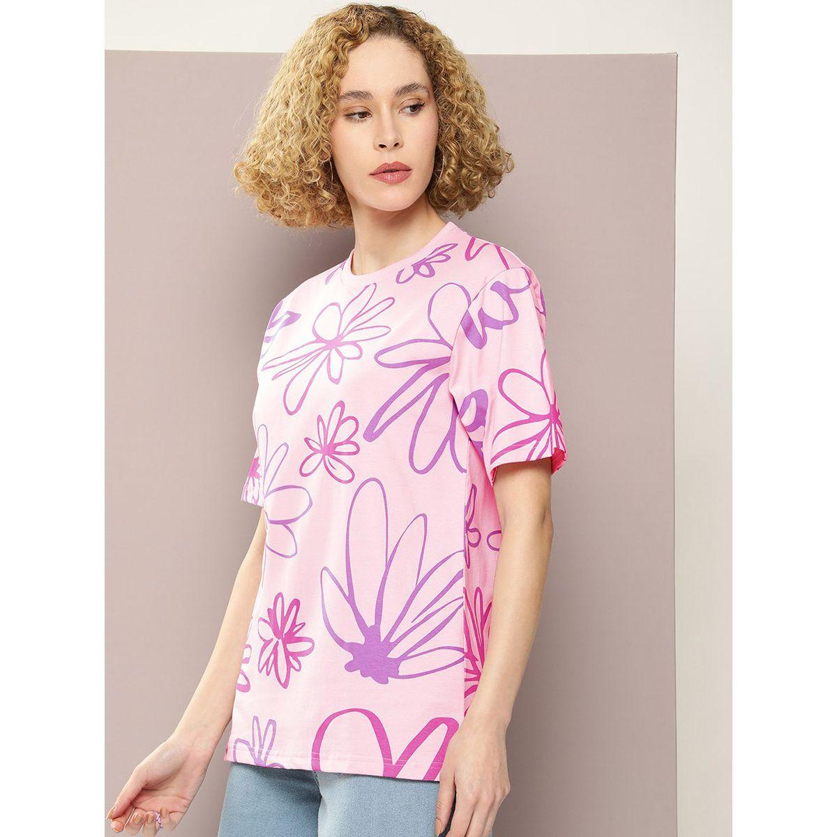 Dillinger X Styli  Oversized Flower Print Combed Cotton T-Shirt-women-clothing-tshirts-image-3