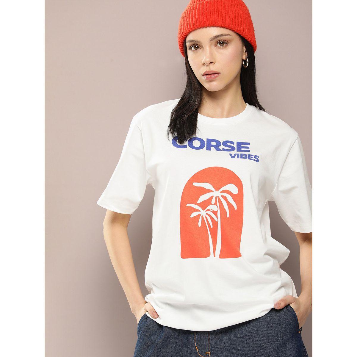 تيشيرت فضفاض مطبع بطبعة جرافيك ديلينجر × ستايلي-women-clothing-tshirts-image-1