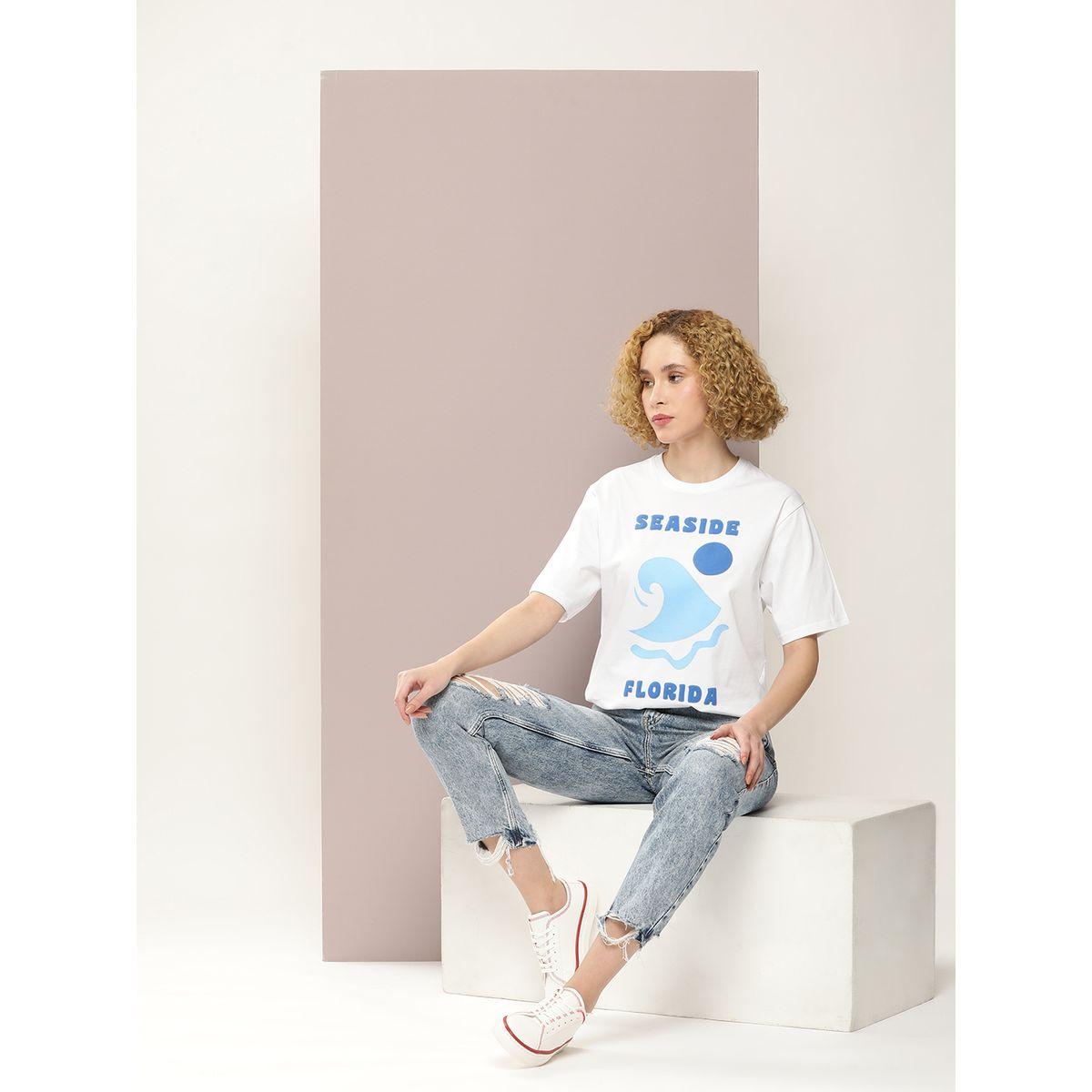 تيشيرت فضفاض مطبع بطبعة جرافيك ديلينجر × ستايلي-women-clothing-tshirts-image-4