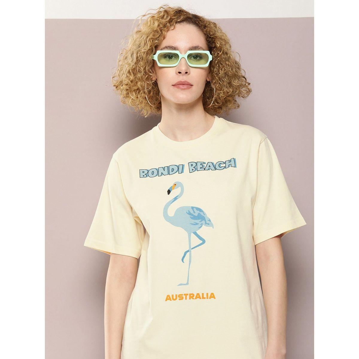 Dillinger X Styli  Oversized Bondi Beach Flamingo Print T-Shirt-women-clothing-tshirts-image-1